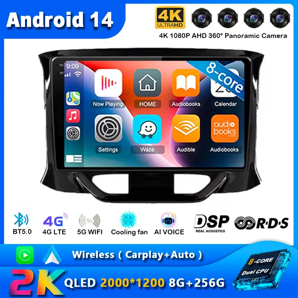 Автомобильный радиоприемник на Android 14 для LADA X Ray Xray 2015 2016 2017 2018 2019 навигация GPS