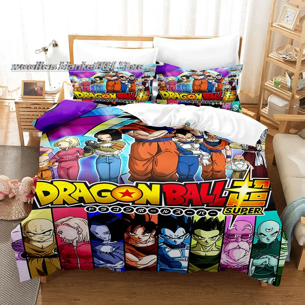 

Son-Goku Bedding Set Single Twin Full Queen King Size Anime Goku Bed Set Aldult Kid Bedroom Duvetcover Sets 3D Print Kawaii y2k