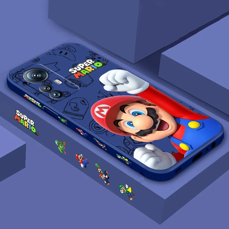 

Cartoon Super Mario Cute Liquid Left Rope For Xiaomi Mi 13 12T 12 11T 11i 11 A3 10T 10 CC9E 9 Pro Lite Ultra 5G Phone Case