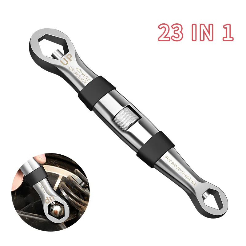 

Universal Wrench 23 In 1 Wrench Set Ratchets Adjustable Spanner 7-19mm CR-V Key Flexible Multitools Hand Tool For Car Repair