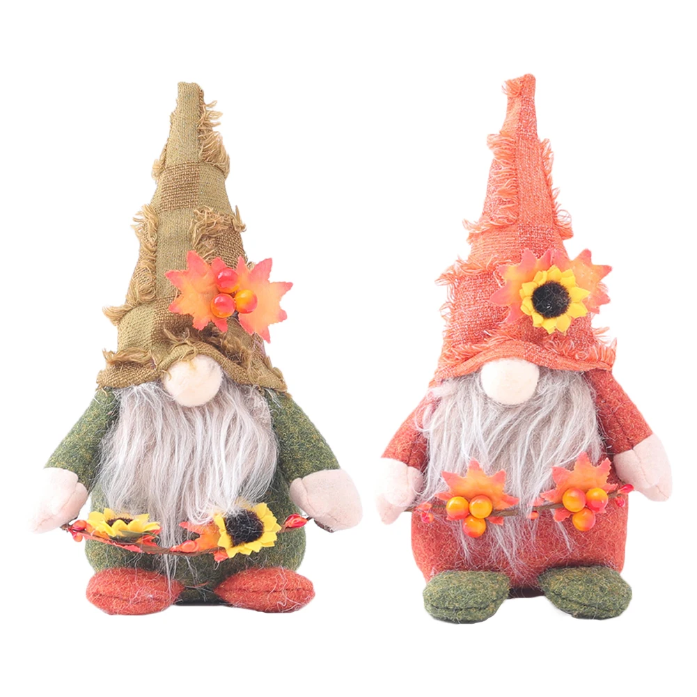 

Plush Gnome Faceless Doll with Sunflower Toy Cute Couple Scandinavian Stuffed Dwarf Elf Interior Home Decoration Figurines