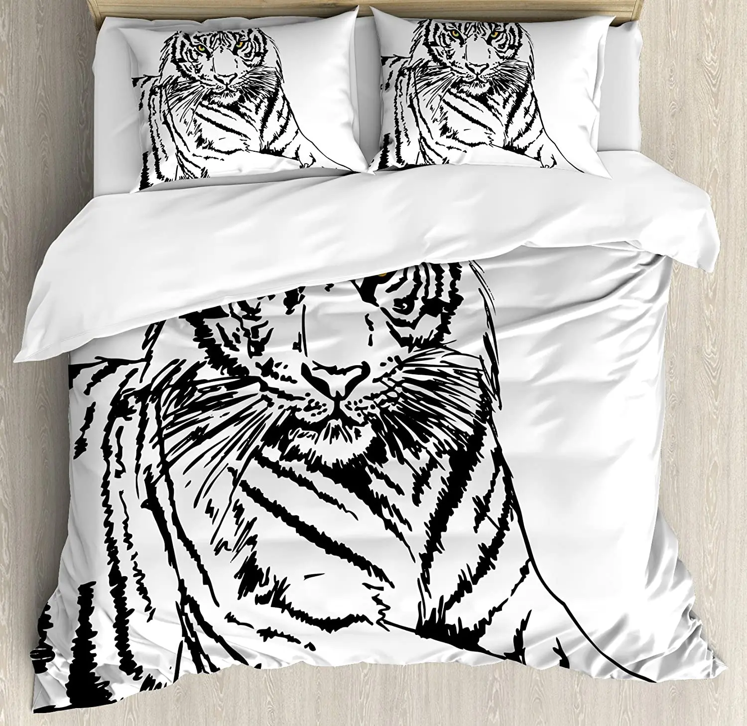 Комплект постельного белья в стиле сафари пододеяльник подушка набросок