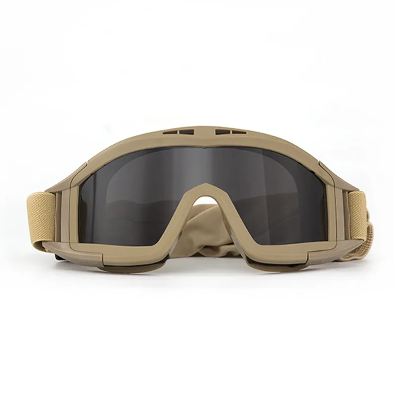 Купи Tactical Goggles 3 Lens Windproof Military Army Shooting Hunting Glasses Eyewear Outdoor CS War Game Airsoft Paintball Glasses за 297 рублей в магазине AliExpress
