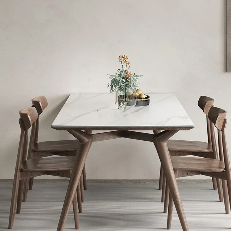 Скандинавский минималистичный обеденный стол прямоугольный современный