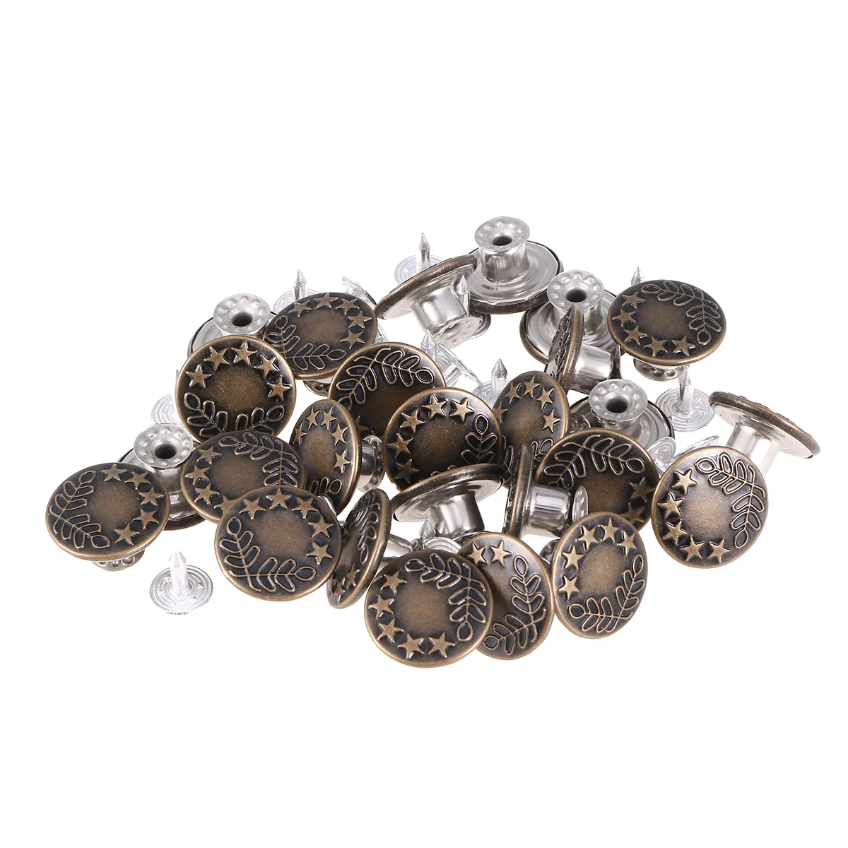 

Buttons Jeans Button Snap Jean Press Metal Replacement Stud Brass Studs Cap Clothing Sewing Rivets Fastener Pants Tack Kit Sew