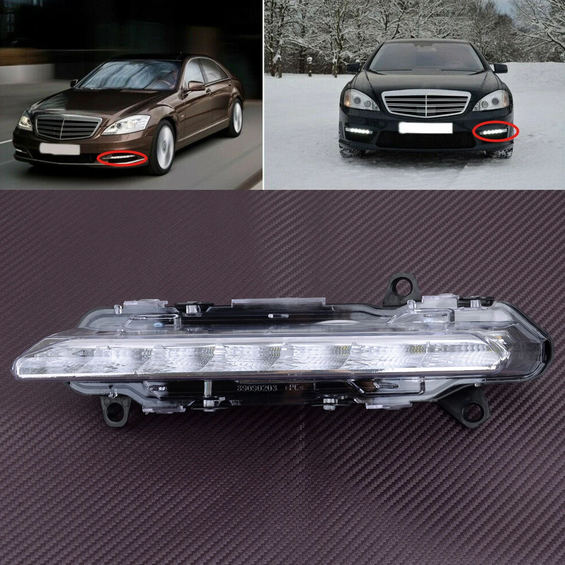 

A2218201756 Car Front Left LED Bumper DRL Fog Light 12V Fit For Mercedes Benz S W221 S350 S400 S450 S500 S550 S600 CL550 CL600