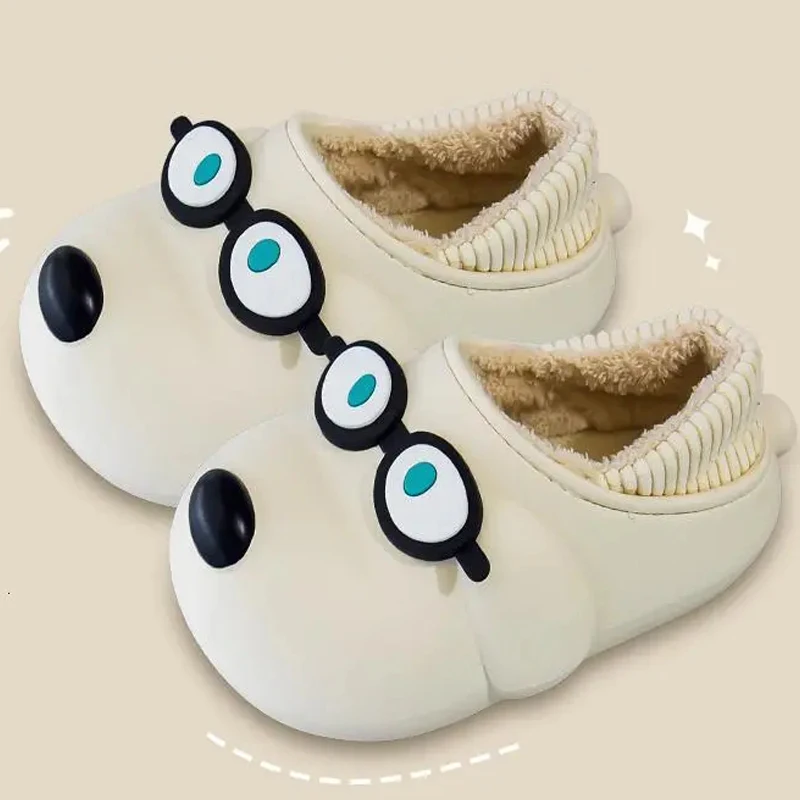 Lovely EVA Cartoon Dogs Modelling Design Home Cotton Slippers 2022 new Plush Warm Non Slip Comfy Shoes Femme Slippers Indoor Wom