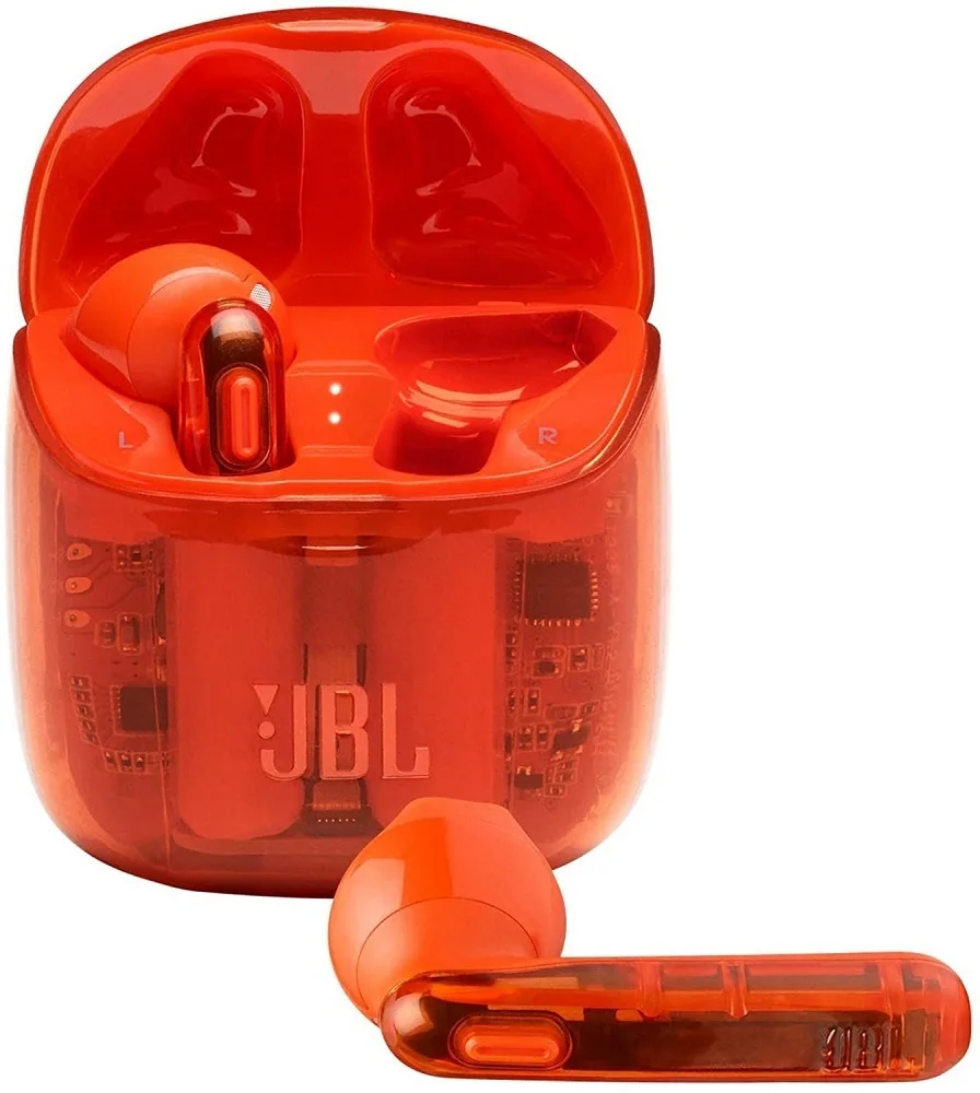 Наушники беспроводные с микрофоном JBL Tune 225TWS Ghost Edition orange |