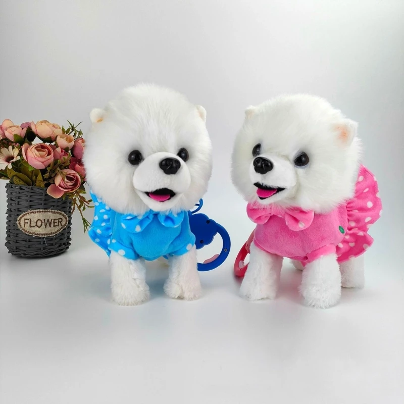 Electric Singing Dog Toy Walking Animal with Leash Rope Talking Puppy Toy  Music Animal Toy Toddler Crawling Toy