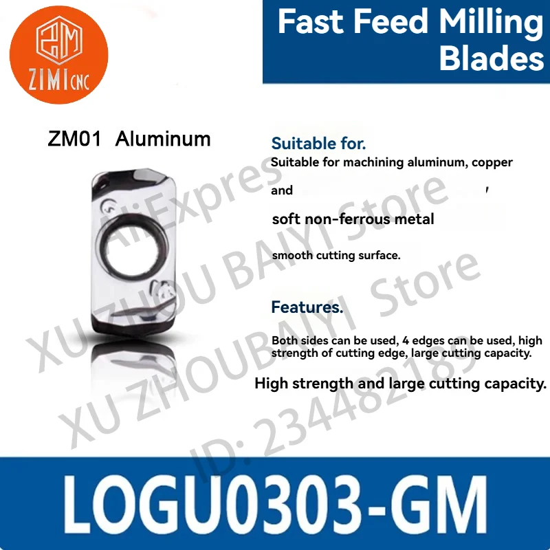 

ЗIMICNC LOGU030310ER Двусторонние фрезерные вставки для нержавеющей стали