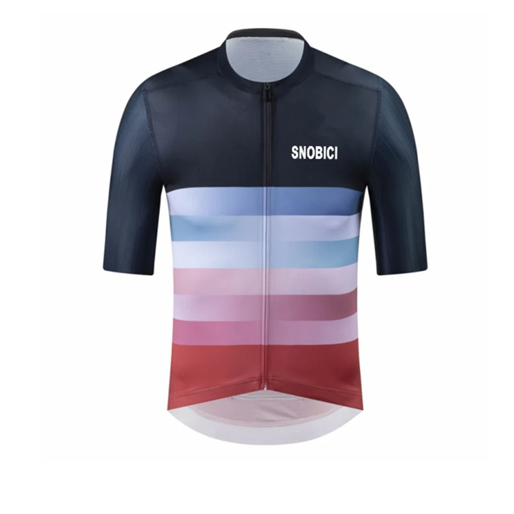 Snobici-Camiseta De Ciclismo para hombre, Maillot De manga corta a rayas, transpirable,...
