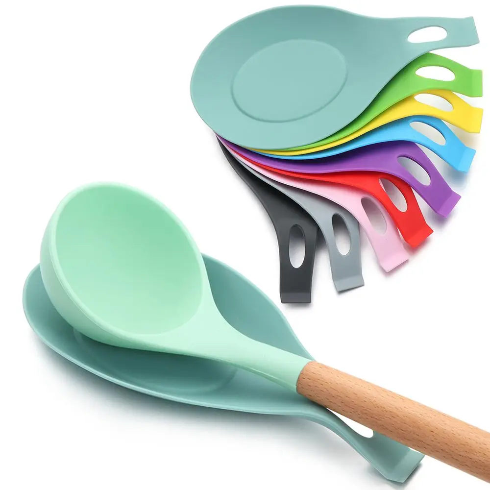

Silicone Insulation Spoon Rest Spoon Pad Eat Mat Pot Holder Heat Resistant Placemat Drink Glass Coaster Tray Kitchen Accessories
