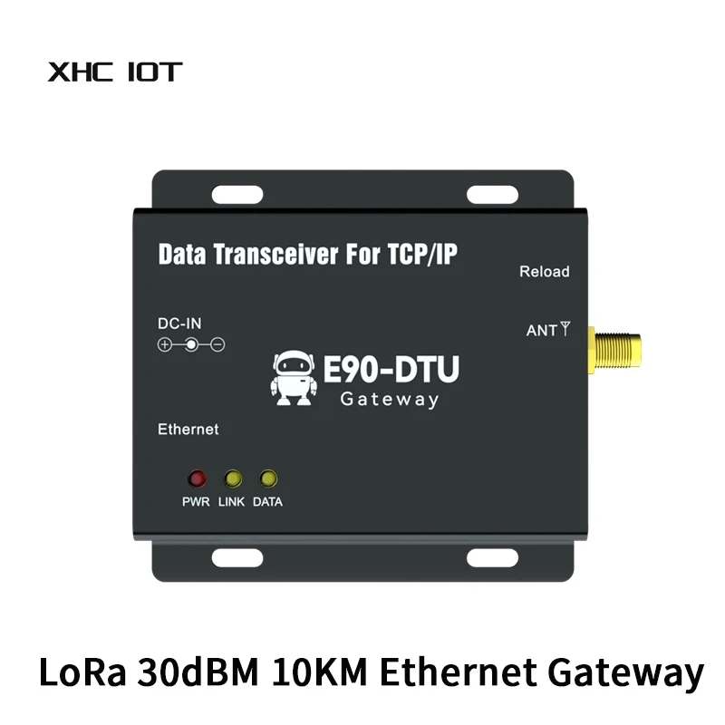 Ethernet Gateway LoRa 433MHz XHCIOT E90-DTU(400SL30-ETH)-V2.0 30dBm 10km MQTT TCP UDP DC 8V~28V RSSI SMA-K Transceiver Gateway