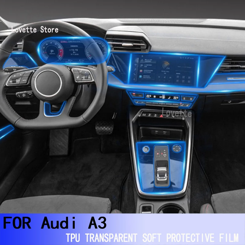 

For Audi A3 (2020-2022) Car Interior Center Console TPU Protective Anti-scratc Repair Transparent Film