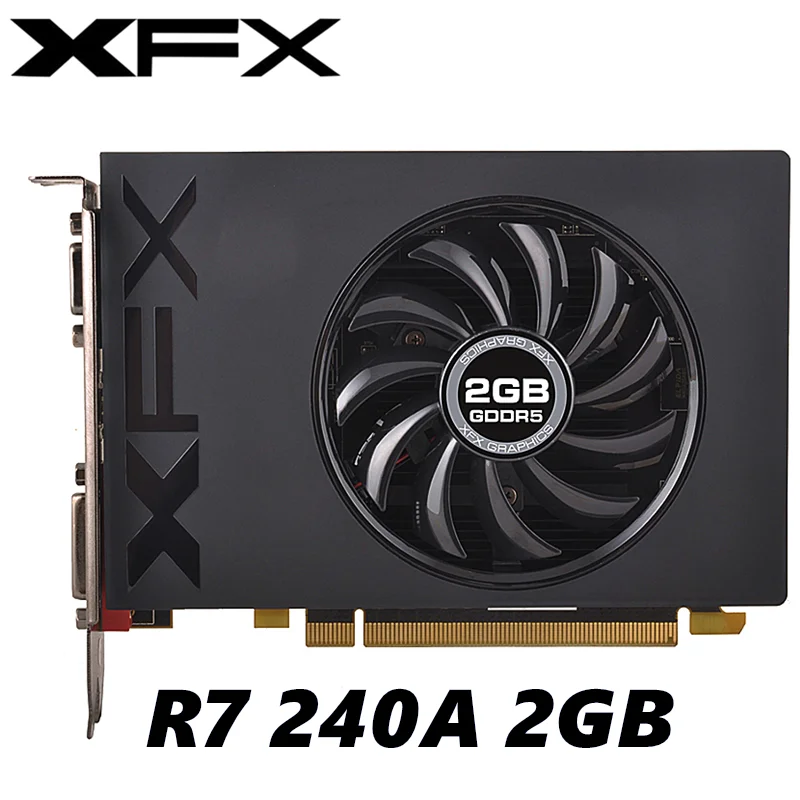 Видеокарта XFX Radeon R7 240A 2 Гб б/у R7 240A GDDR5 графический экран карты для настольного компьютера GPU для AMD RTX Modding PC