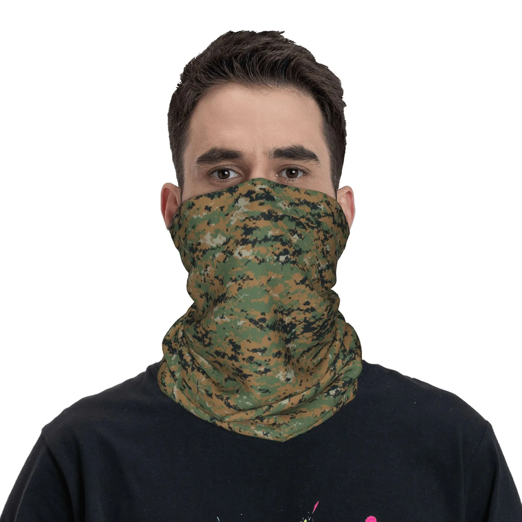 Фото Пользовательские Marpat военные армейские камуфляжные гетры для мужчин и женщин ветрозащитный зимний лесной камуфляжный бандана шарф для лыж №4