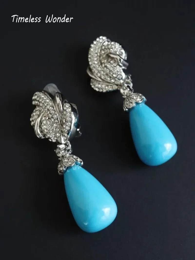 Вневременные серьги-клипсы Wonder Fancy Zircon Geo Glass для женщин дизайнерские ювелирные