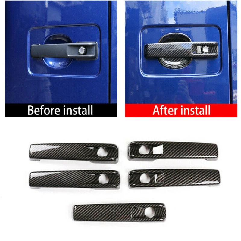 

For Mercedes Benz G Class W461 W463 2018-2021 Carbon Fiber Refit Car Door Handle Cover Catch Cap Stickers Auto Styling