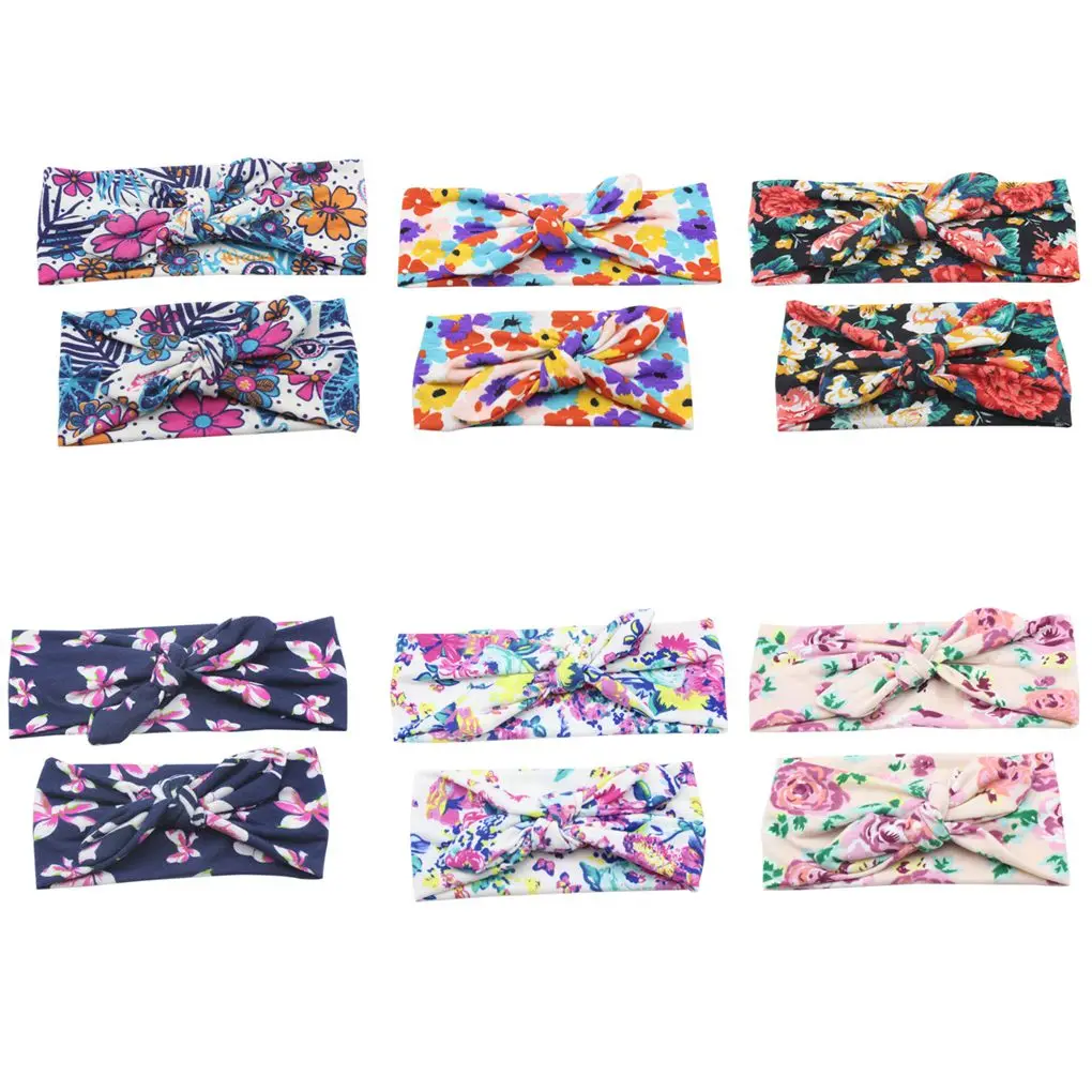 Повязка на голову с цветочным принтом 2 шт.