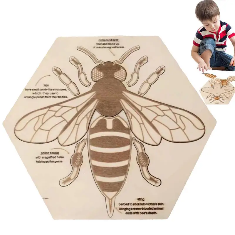 

Puzzles For Kids Ages 3-5 Bee Anatomy Jigsaw Puzzle For Toddlers Wooden Animal Puzzles Bee Anatomical Structure Learning Puzzles