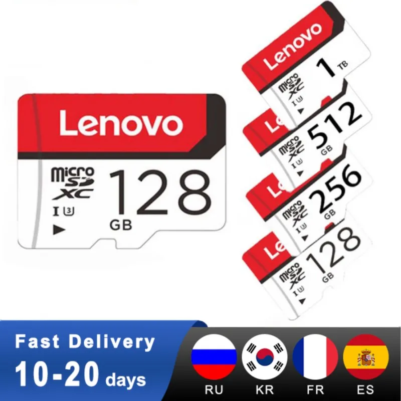 

Lenovo Micro SD Card 1TB High Speed Micro SD/TF Flash Card Memory Card 64GB 512GB 256GB MicroSD For Computer/Phone/Camera