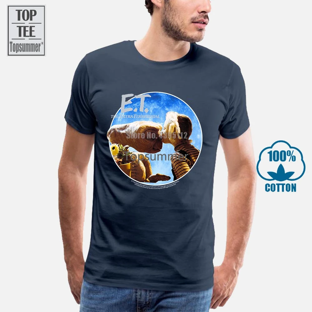 

E.T. Et Extra-Terrestrial Movie Gertie Kisses E.T. Licensed T-Shirt All Sizes Mens T Shirt Summer O Neck 100% Cotton Men Short