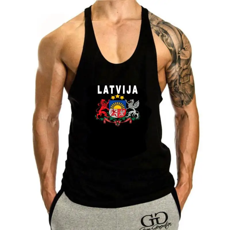 

2024 Fashion Hot Latvian Language National tank top men - Coat of Arms for Latvia tank top men
