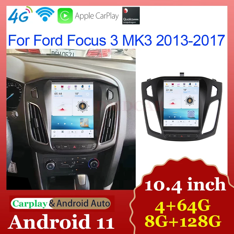 

LCD Touch Screen For Ford Focus 3 MK3 2013-2017 GPS Navigation Stereo Carplay AndroidAuto Android Car Multimedia Player