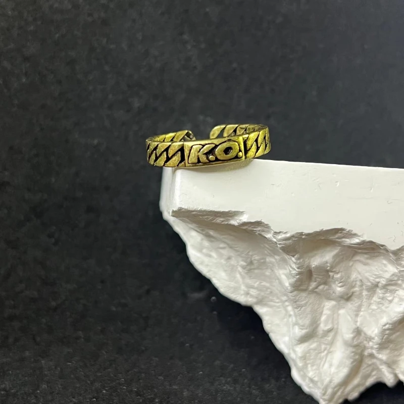 Кольца из черного золота в стиле ретро с буквой KO для мужчин и женщин