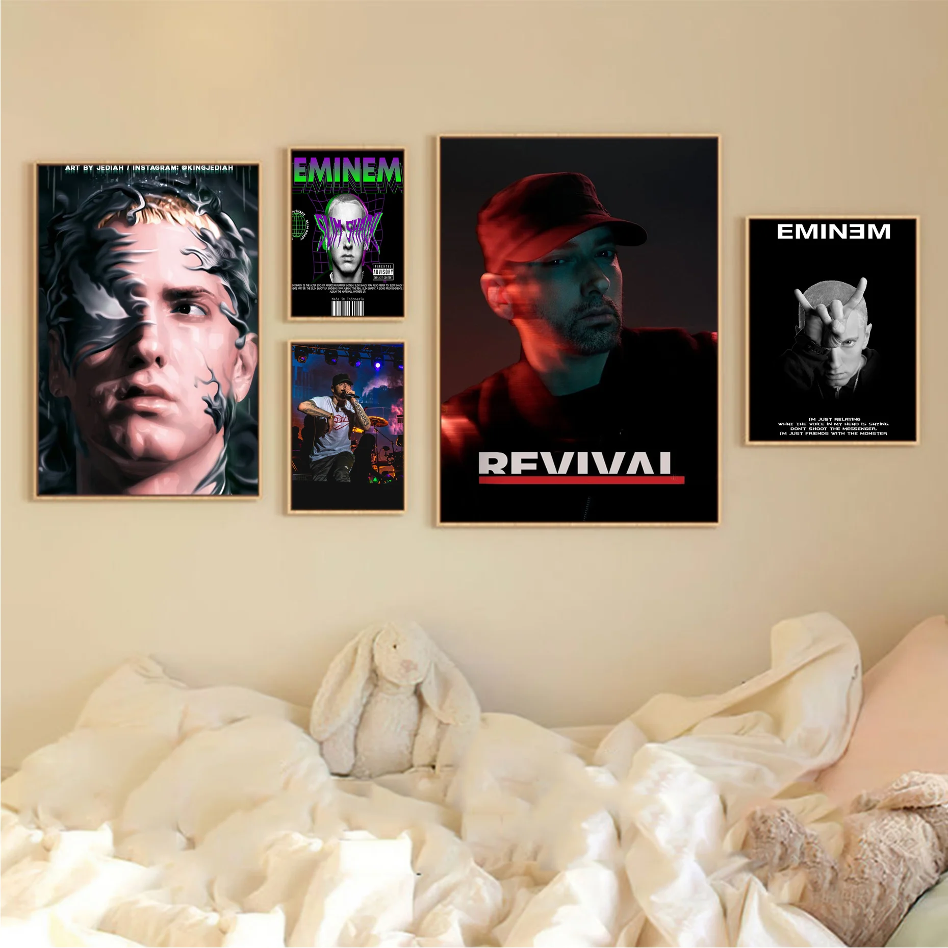 

American Hip Hop Rapper Music Eminem Classic Vintage Posters HD Quality Wall Art Retro Posters For Home Stickers Wall Painting