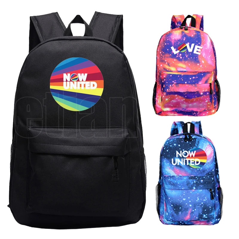 

Now United-Better Album Backpack NU Team Hip Hop Now United Lyrics Bookbag Laptop Women Backpack School Bags for Teenage Girls