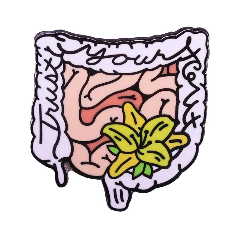 

Gastrointestinal Digestion Metal Enamel Clothes Hat Bag Coats Lapel Badge Brooch Pin