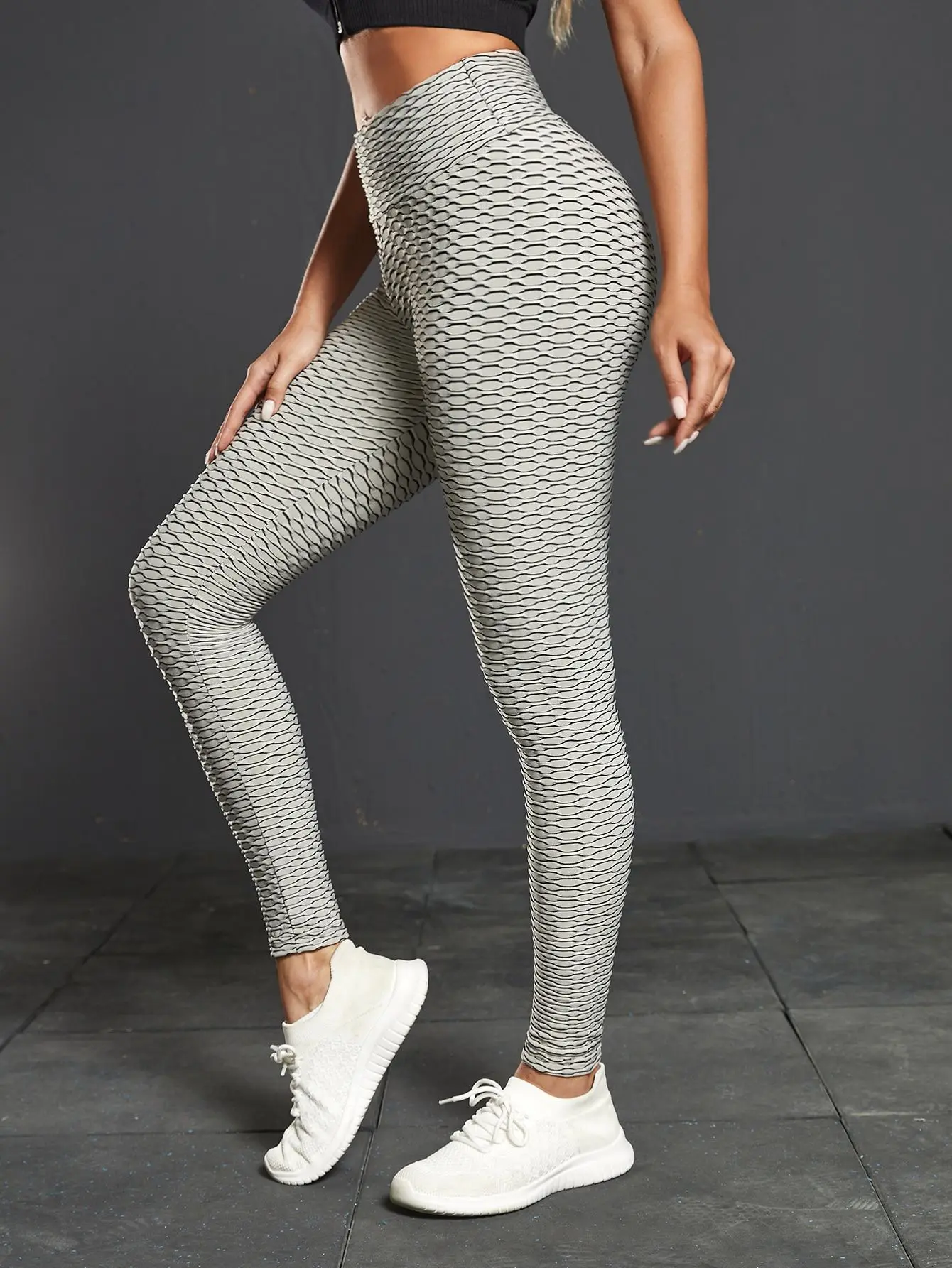 Спортивные Леггинсы с широким поясом в виде сот Женские Простые эластичные
