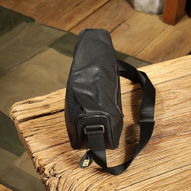 Fashion designer luxury genuine leather men's crossbody bags casual organizer high quality real cowhide sport black shoulder bag