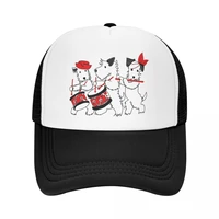 scottish terrier dog print baseball cap men women breathable scottie pet lover trucker hat sports summer hats snapback caps