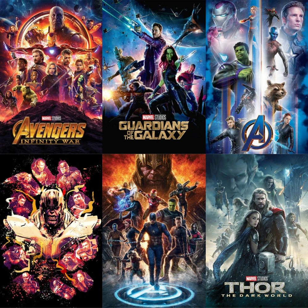 

5d Diy Diamond Painting Disney Spiderman Infinity War Movie Poster Superhero Full Square/Round Diamond Embroidery