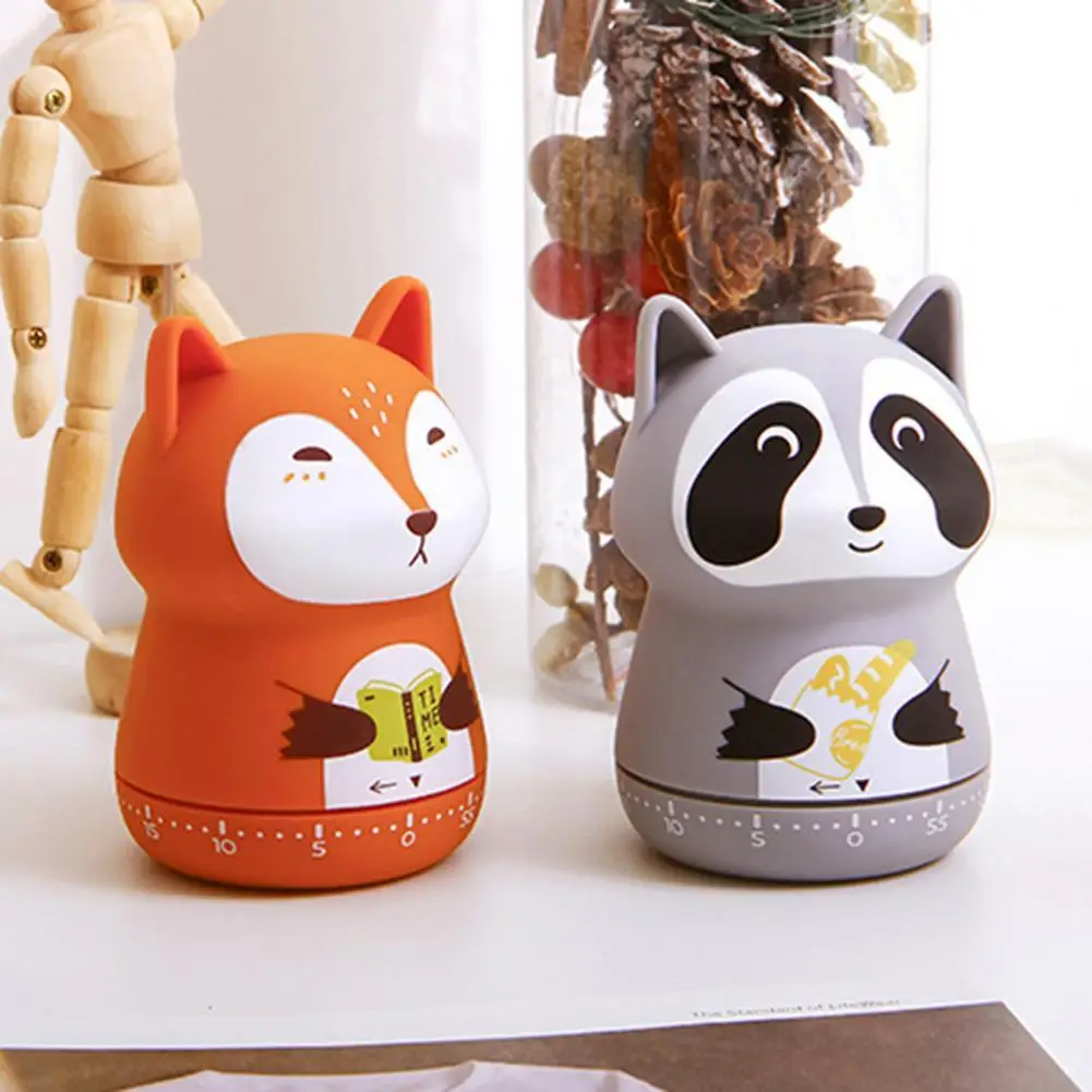 

Cooking Alarm 360 Degree Rotating Loud Ring Plastic Cartoon Wind Up Animal Clock Timer Kitchen Accessories