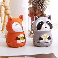 cooking alarm 360 degree rotating loud ring plastic cartoon wind up animal clock timer kitchen accessories