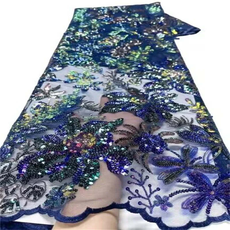 Многоцветная африканская кружевная ткань 2023 Высококачественная французская