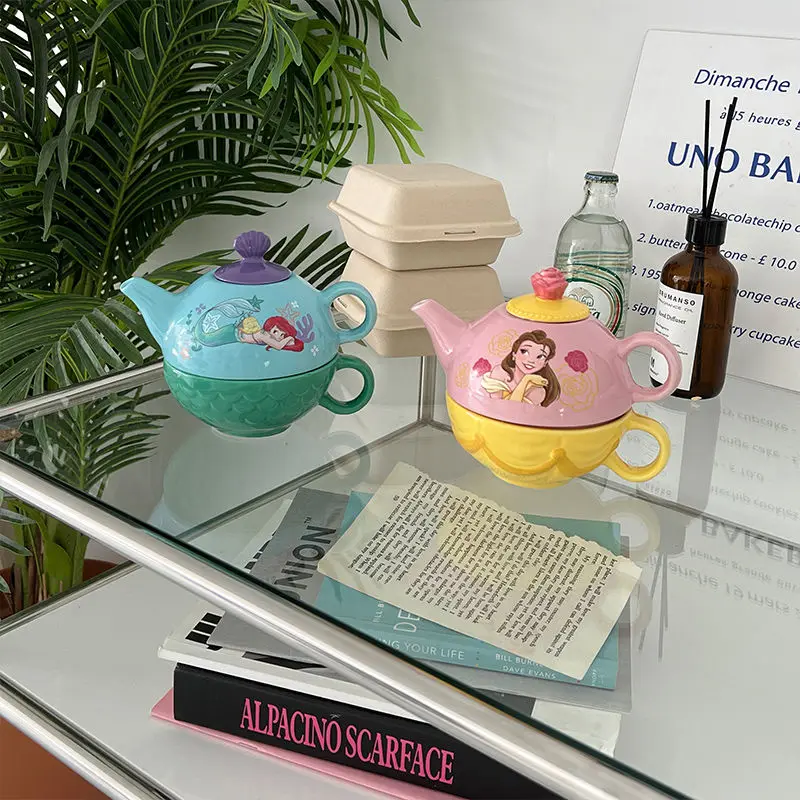 

Mermaid Princess Bell Ceramic Tea Set Mother and Child Pot Creative Cartoon Afternoon Tea Pot Set