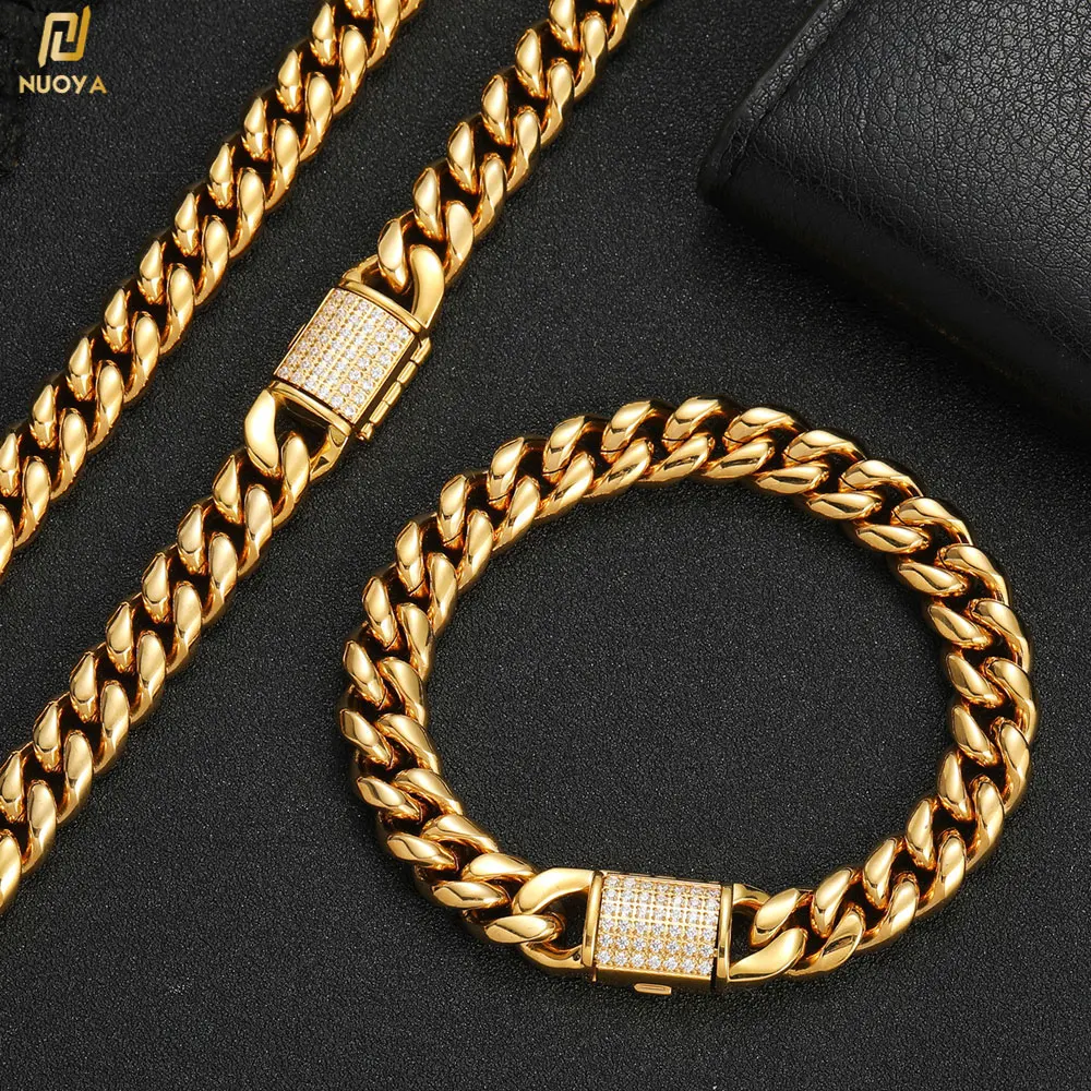 

Custom Stainless Steel Cuban Bracelet High Polish Curb Chain Cuban Link Bracelet Women