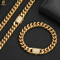 custom stainless steel cuban bracelet high polish curb chain cuban link bracelet women