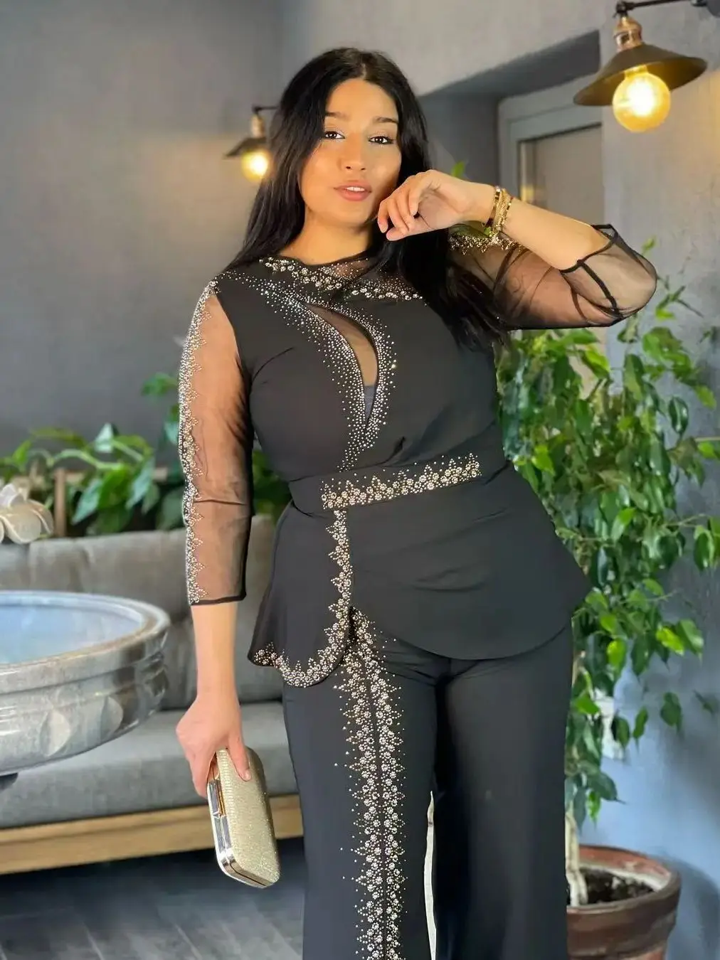 Комплект из 2 предметов женская одежда Dashiki Diamond африканские топы и брюки брючные