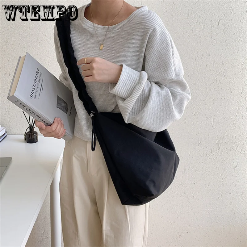 Women's Crossbody Bags Simple Messenger Bag Large Capacity Shoulder Strap Bag Leisure Pleated Nylon Bag Spring and Summer New