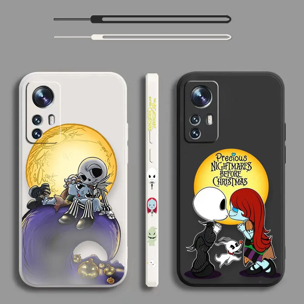 

The Nightmare Before Christmas Couple Case For Xiaomi Mi 13 12 12S 11 11T 10 10S 9 9SE 8 8SE 6 6X Pro Ultra Liquid Rope Cover