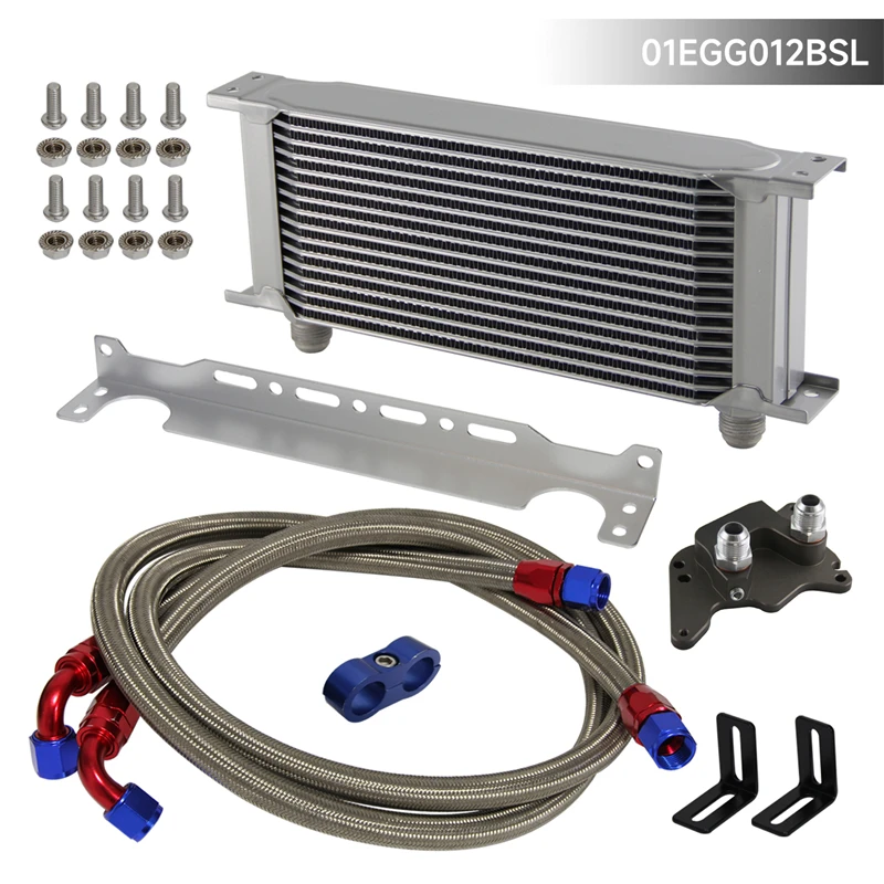 

16 Row 19 Row 22 Row 25 Row AN10 Oil Cooler Kit Fits For BMW Mini Cooper S Supercharger R56 1.6L 2006-2012 Silver
