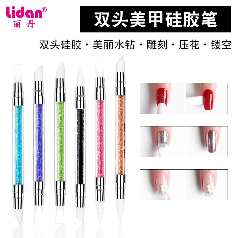 

Nail Art Silicone Pen Acrylic Double Head Silicone Pen Embossing Hollow Engraving Tool Pen
