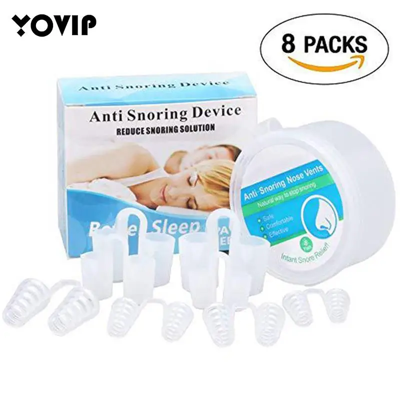 

8 Premium Anti-Snoring Nose Vents Soft Silicon Stop Snoring Device Night Sleep Nose Clip Device Snore Buster Anti Snore Nasal Di