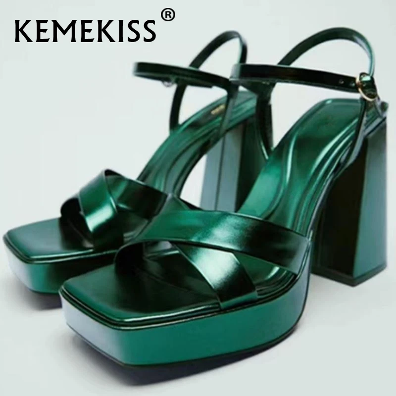 

KemeKiss New Women High Heel Sandals High Platform Buckle Ladies Shoes For Summer Fashion Elegant Party Shoes Footwear 35-41