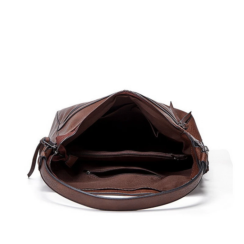 Diinovivo Retro PU Leather Handbags Women Bag Multi-zip Tassel Designer Shoulder Bag Messnger Ladies Hobos Big Tote Bag WHDV2083